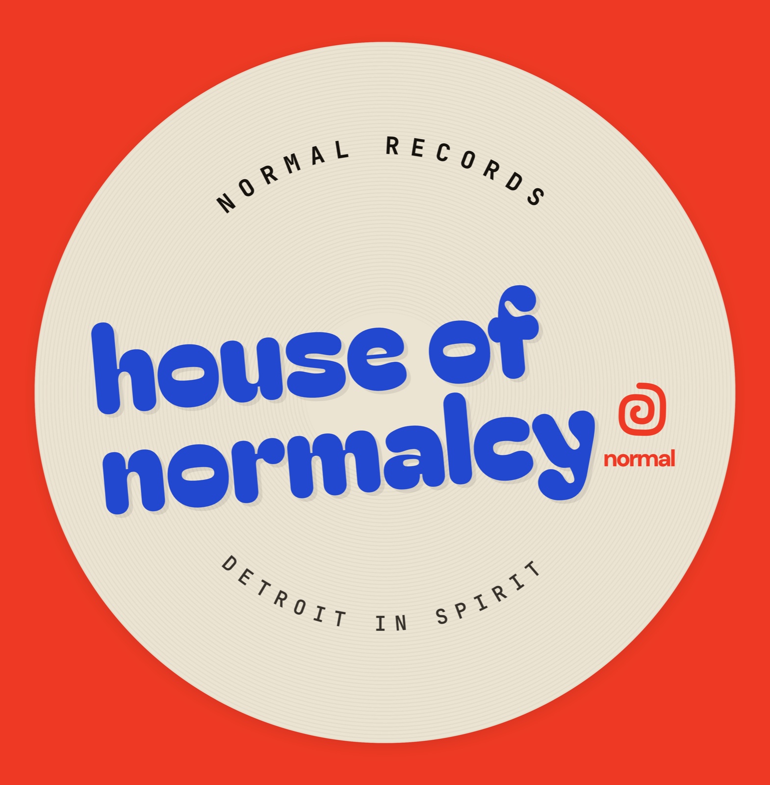 House of Normalcy front sleeve: cream record on a vermilion field with cobalt title